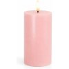 SIRIUS LED sviečka na batérie Sille, svetlo ružová, Ø 7,5 × 15 cm