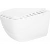 Rea Dexter, závesná WC misa Rimless Tornado 515x365x350 mm + WC sedadlo z duroplastu, biela lesklá, REA-C1278