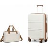 KONO Sada 2 batožín - ABS kufor 44L s cestovnou taškou 20L - béžovo hnedá