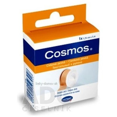 COSMOS Cievková pevná (PLAST) náplasť fixačná z textilnej tkaniny (1,25cmx5m) 1x1 ks