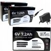 2x AGM Batéria 6V 7.2Ah BIAKS (rozmer ako 7Ah) sada + 12V Nabíjačka UPS konektor