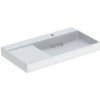 Geberit ONE - Umývadlo, 90x48x14 cm, skrytý prepad, s otvorom na batériu, vodorovný odtok, KeraTect, biela 505.043.00.1