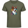 Gildan Soft-Style Tričko - Dizajn č.1 - Dog Superstar - Military Green - S - Pánske