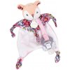Plyšový jelenček s klipom na cumlík Dummy Holder Deer Boh'aime Doudou et Compagnie v darčekovom balení ružový 20 cm od 0 mes