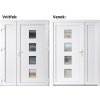 Dvojkrídlové vchodove dvere plastové Soft 010+Panel Plný, Biela/Biela, 130x200 cm, pravé