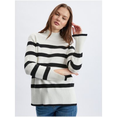 Orsay Black & White Ladies Striped Sweater Women čierna šedá
