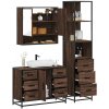 vidaXL 3-dielna sada kúpeľňového nábytku hnedý dub spracované drevo