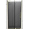 Mexen Velar L, posuvné sprchové dvere do otvoru 100 cm, 8mm šedé sklo, zlatá matná, 871-100-003-41-55