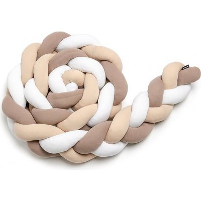 T-tomi Pletený mantinel 360 cm, white + beige + mocca 8595695404483