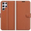 Peňaženkové puzdro Litchi hnedé – Samsung Galaxy S22 Ultra