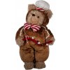 Clayre & Eef Vianočné dekorácie stojaci plyšový medveď v oblečku Teddy Bear - 22*16*43 cm - Clayre & Eef