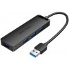 4-portový rozbočovač USB 3.0 s napájacím adaptérom Vention CHLBD 0,5 m, čierny CHLBD