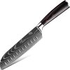 IZMAEL Kuchynský nôž Blade Santoku/Čierna/Hnedá 17 cm