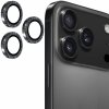ENKAY sklá s trblietavými rámčekmi na ochranu šošoviek zadného fotoaparátu pre iPhone 17 Pro / 17 Pro Max - čierna - možnosť vrátiť tovar ZADARMO do 30tich dní