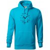Matematické hodiny - Mikina pánska Cape s kapucňou - 3XL ( Svetlý tyrkys )