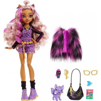 Mattel Monster High Clawdeen Wolf Doll With Purple Streaked Hair And Pet Dog