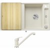 Blanco AXIA III 5 S biela soft s excentrom + drevená krájacia doska 527040 + Blanco DARAS biela soft 526935