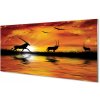 Obraz plexi Vtáky jazero západ 100x50 cm