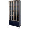 Chic Antique Čierna antik kovová skriňa / vitrína na kolieskach Isabelle - 80*35*190 cm - Chic Antique