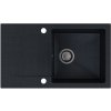 Sink Quality Ferrum, kuchynský granitový drez 770x450x190 mm + čierny sifón, čierna škvrnitá-BROCADE, SKQ-FER.B.1KDO.XB