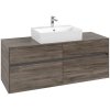 VILLEROY & BOCH Collaro závesná skrinka pod umývadlo na dosku (umývadlo v strede), 4 zásuvky, 1400 x 500 x 548 mm, Stone Oak, C13100RK
