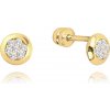 MINET JMG0020WGE00 - Zlaté skrutkovacie náušnice s bielymi zirkónmi Au 585/1000 1,15 g