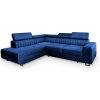 Rohová rozkladacia sedačka s úložným priestorom Nola - modrá Strana: Ľavá