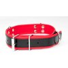 Kožený obojok Slave4master Basic Collar červený, BDSM obojok s D-krúžkami