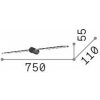 Ideallux Ideal Lux LED nástenné svetlo Filo, čierne, šírka 75 cm, kov - 310145