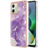 VSETKONAMOBIL 66238 IMD MARBLE Ochranný kryt pre Motorola Moto G54 5G / G54 Power Edition 5G GOLD-PURPLE