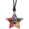 Nefertitis Orgonit prívesok čakrový s polodrahokamami hviezda NF43046 - cca 3 cm