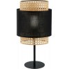 TK Lighting | Stolná lampa BOHO 1xE27/15W/230V čierna/ratan | 5567