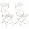 Design-Shop Kovová stolička skladacia Indra (SET 2 ks) - Krémová antik
