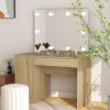 vidaXL Toaletný stolík s LED svetlami 110x55x145 cm MDF dubový 331553