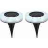 GLOBO SOLAR 36414-2 solárne svietidlo zapichovacie do zeme D105mm LED 8x0,1W 3200K IP44, vrátane batérie 1xAA Ni-MH 400mAh 1.2V, čierna, opál, 2-set