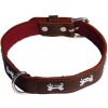 COBBYS PET Obojok z originálnej kože zdobený kostičkami 40cm/25mm hnedý