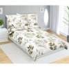 Bellatex Saténové obliečky Listy hnedá, 140 x 220 cm, 70 x 90 cm, 140 x 220 cm, 70 x 90 cm