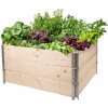 ATMOWOOD Drevený vyvýšený záhon s kovaním 120 x 100 x 20 cm