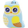 Pokladnička Sova plech so zámkom 16cm 2 farby v sáčku