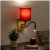 Brilagi | Brilagi-LED Nástenná lampa NUBILA WOOD 1xE27/25W/230V+LED/3W dub/pompej. červená | BG1564L