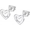 Lotus Silver Nežné strieborné náušnice v tvare srdiečok LP3217-4 / 1