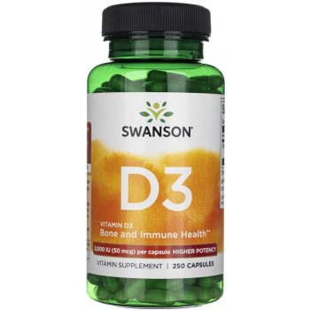 Swanson Vitamín D3 2000 iu Cholekalciferol 250 kapsúl