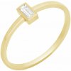 Eppi Zlatý minimalistický prsteň s baguette zafírom Kelila R41899