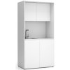 PLAN Kuchynka NIKA s drezom a batériou 1000 x 600 x 2000 mm, biela, ľavá