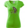 Medveď na bicykli - Dámske tričko Pure - XL ( Apple Green )