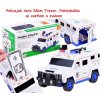 JOKO Policajné autíčko Trezor 28cm, bankomat, pokladnička na mince a bankovky + zvukové a svetelné efekty, biele