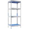 Majster Regál Hliníkový regál GASTRO 180x75x50 cm, 4x plastová polypropylénová polica, Zinok