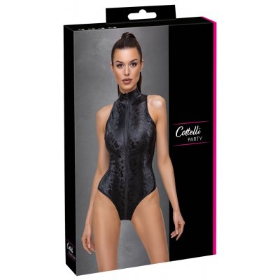 Cottelli Party - snakeskin bodysuit black