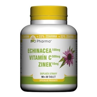 Bio Pharma Echinacea Vitamín C Zinok 120 tbl.