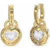 Guess Slušivé pozlátené visiace náušnice 2v1 Rolling Hearts JUBE03351JWYGT/U